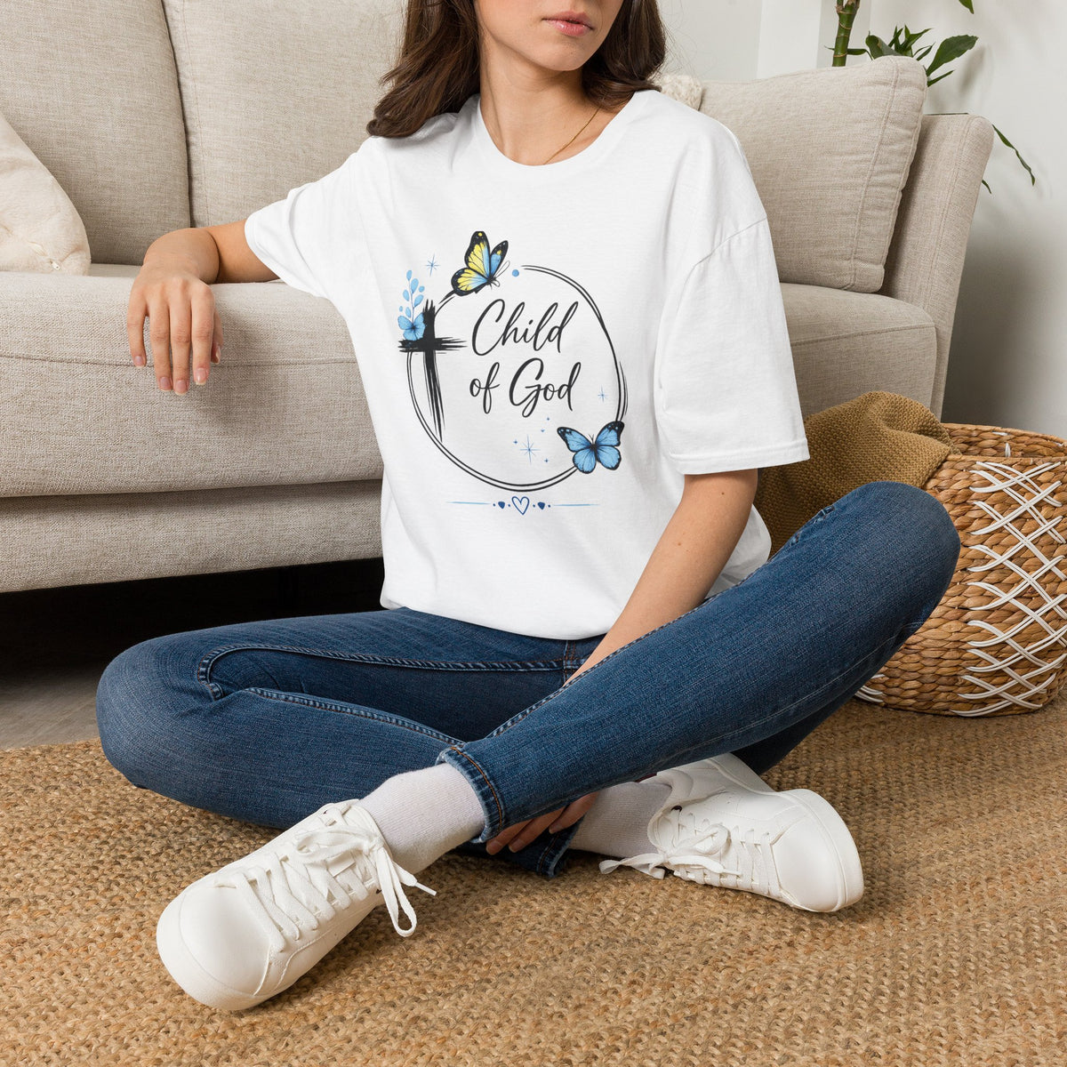 Child of God T-Shirt | Butterfly Cross Faith Christian Tee