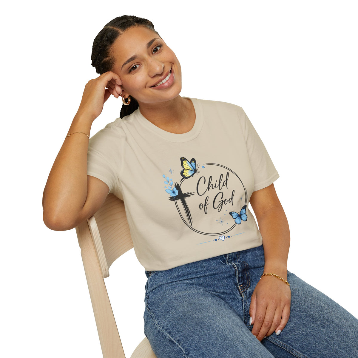 Child of God T-Shirt | Butterfly Cross Faith Christian Tee