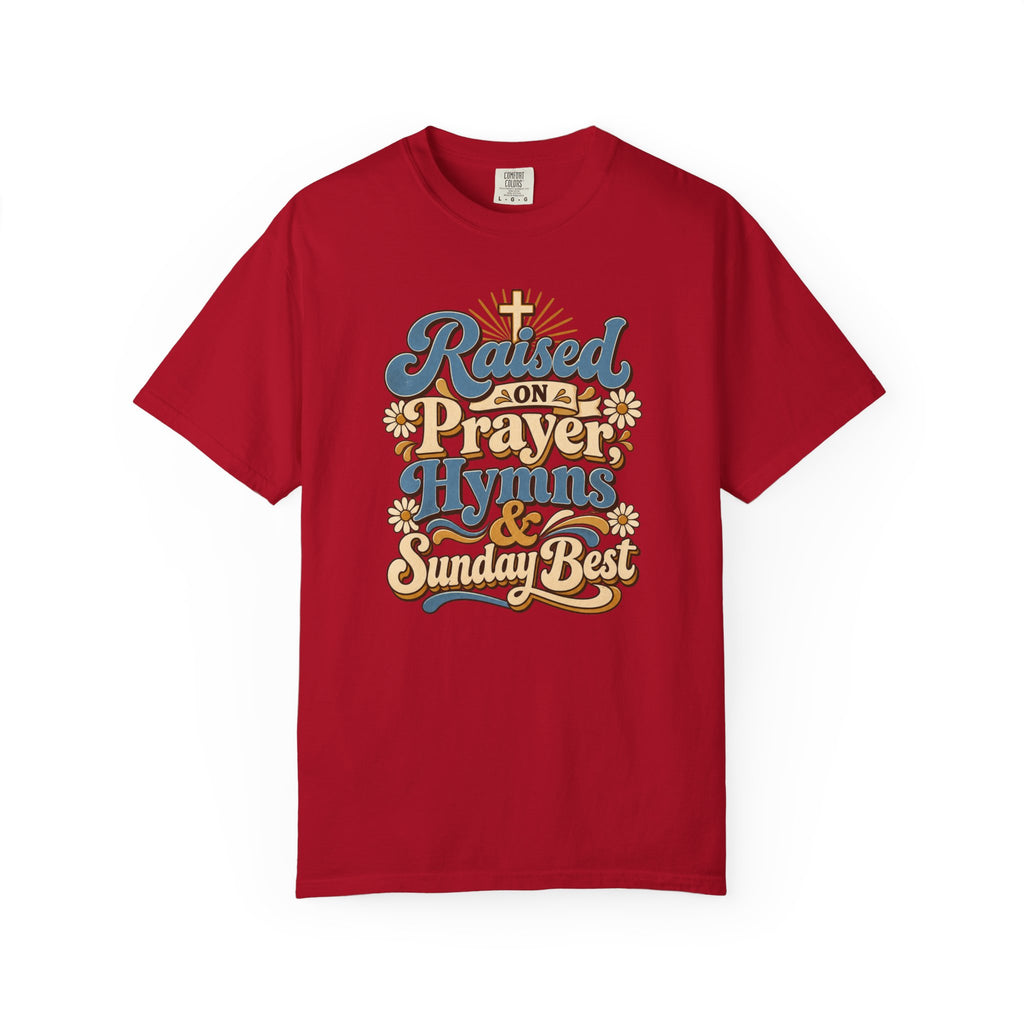 Raised on Prayer, Hymns & Sunday Best Shirt | Christian T-Shirt | Retro Faith Graphic Tee | Church Shirt