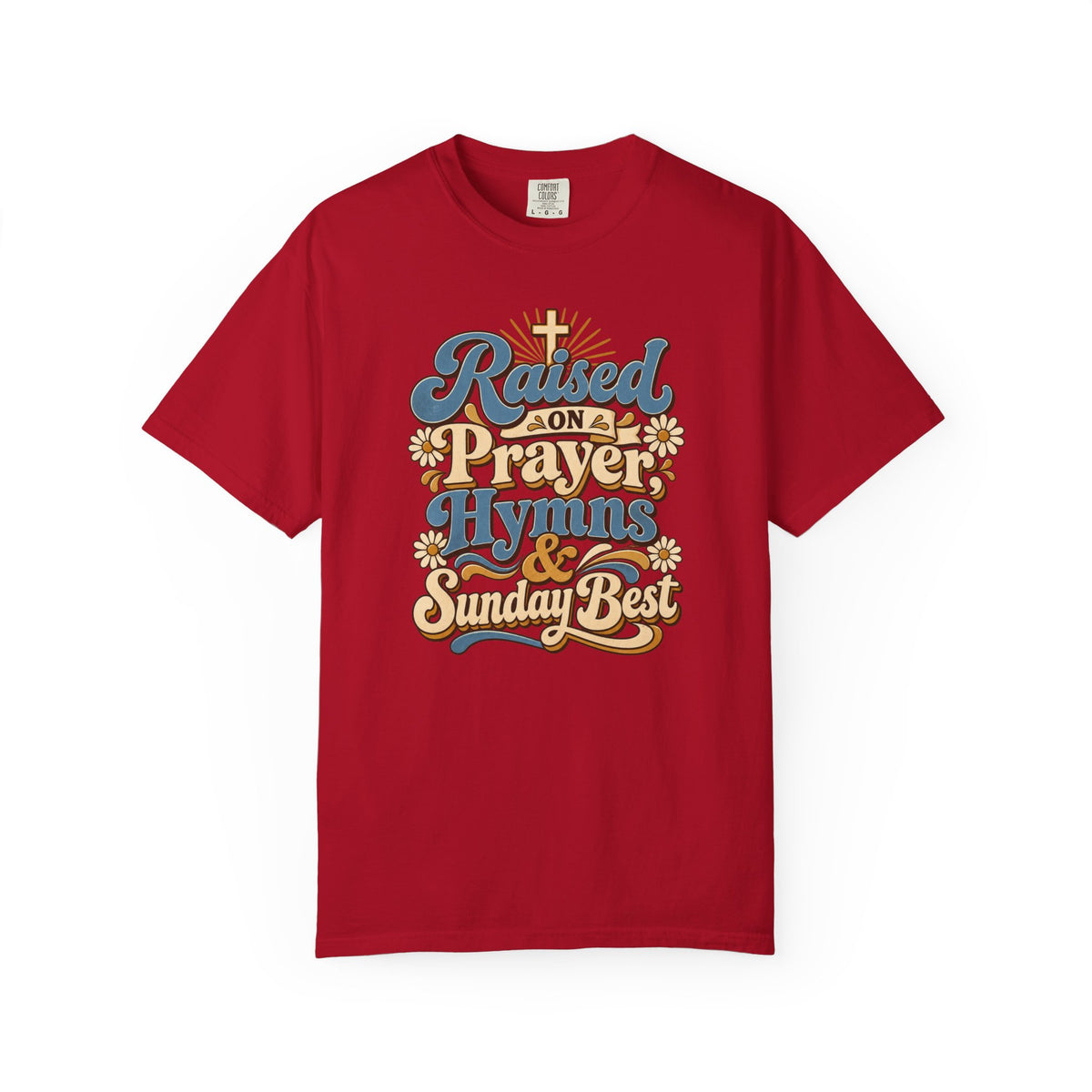 Raised on Prayer, Hymns & Sunday Best Shirt | Christian T-Shirt | Retro Faith Graphic Tee | Church Shirt