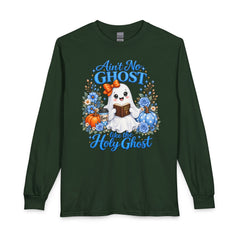 Ain't No Ghost Like the Holy Ghost Long Sleeve T-Shirt | Cute Christian Ghost Design