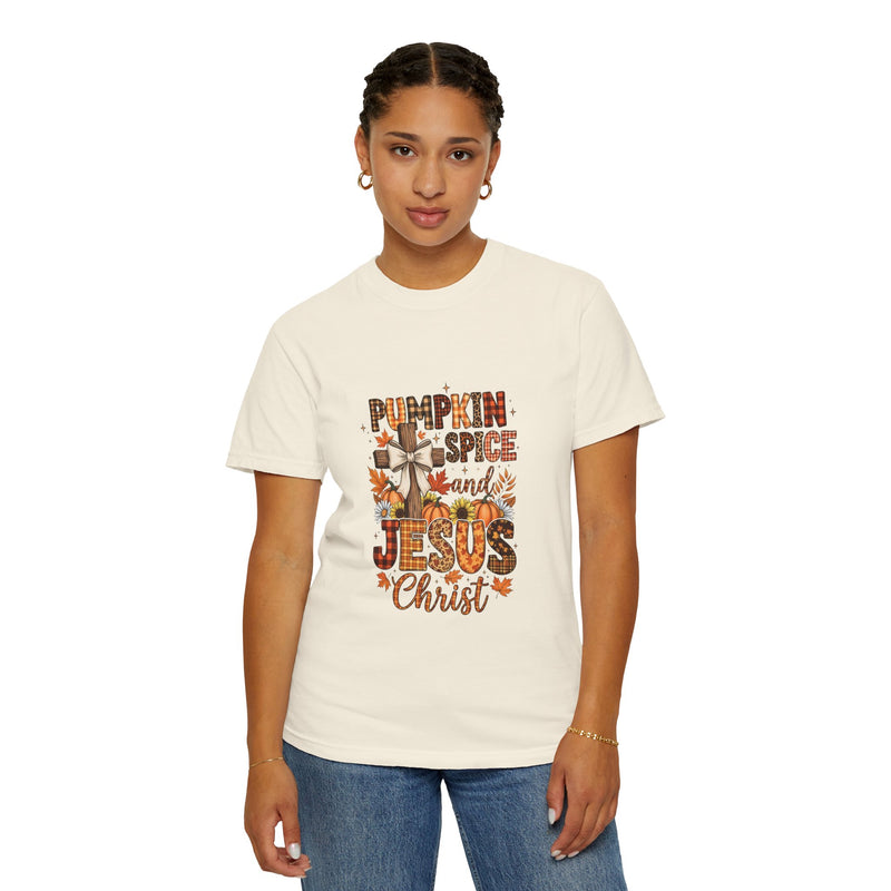 Pumpkin Spice and Jesus Christ T-shirt | Fall Faith Autumn Tee
