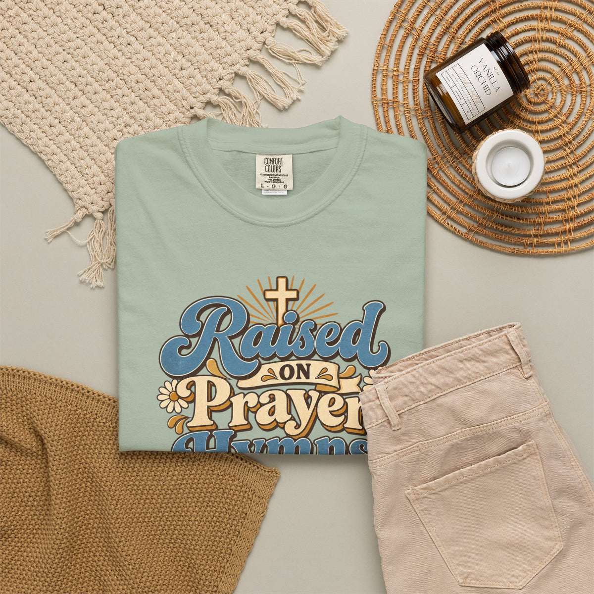 Raised on Prayer, Hymns & Sunday Best Shirt | Christian T-Shirt | Retro Faith Graphic Tee | Church Shirt