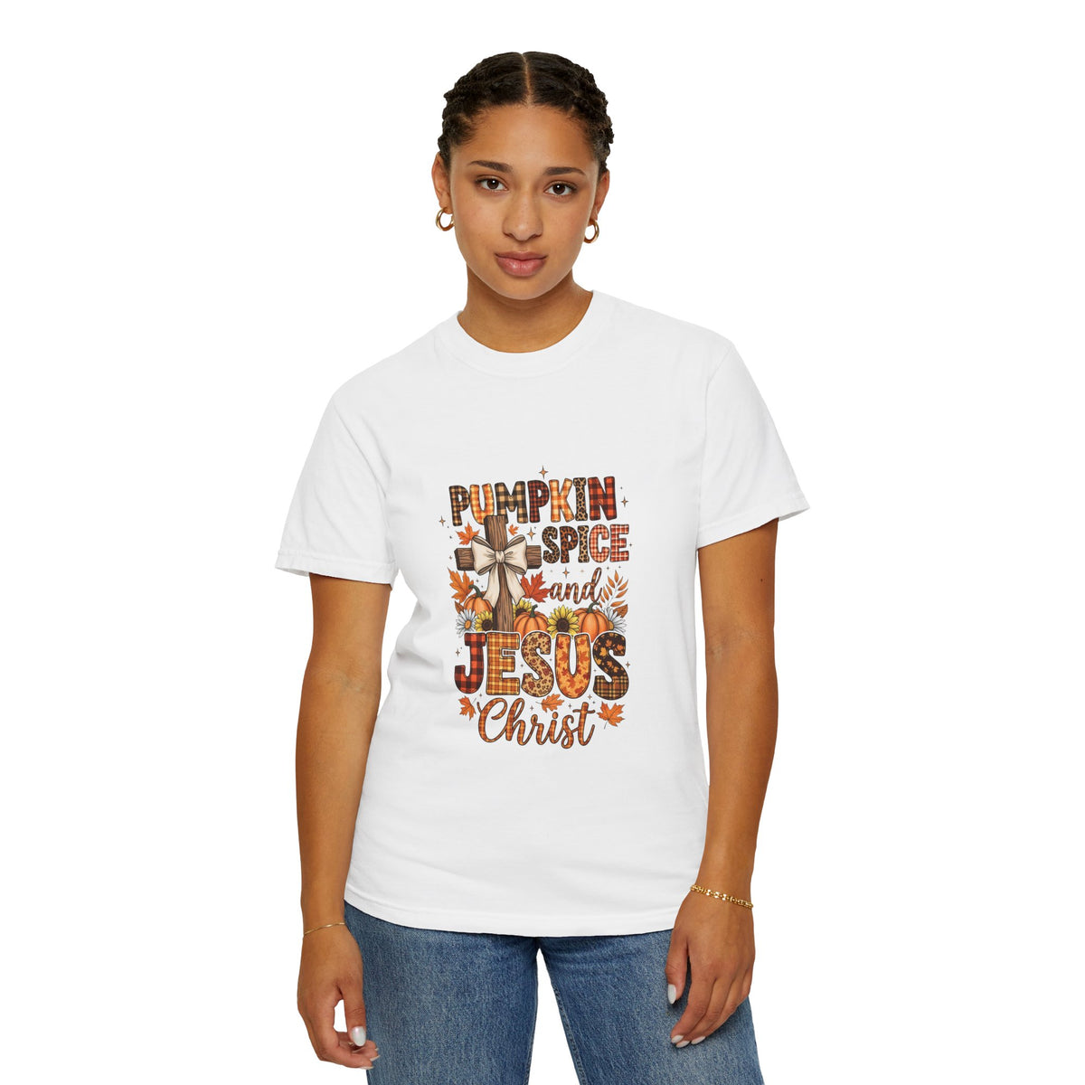 Pumpkin Spice and Jesus Christ T-shirt | Fall Faith Autumn Tee