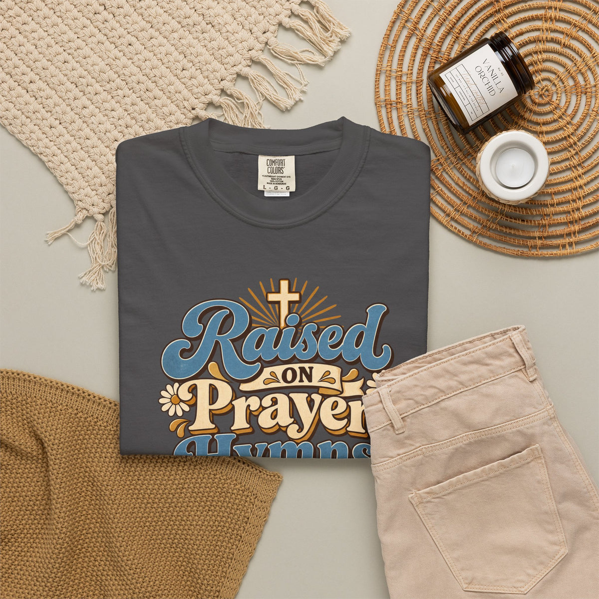 Raised on Prayer, Hymns & Sunday Best Shirt | Christian T-Shirt | Retro Faith Graphic Tee | Church Shirt