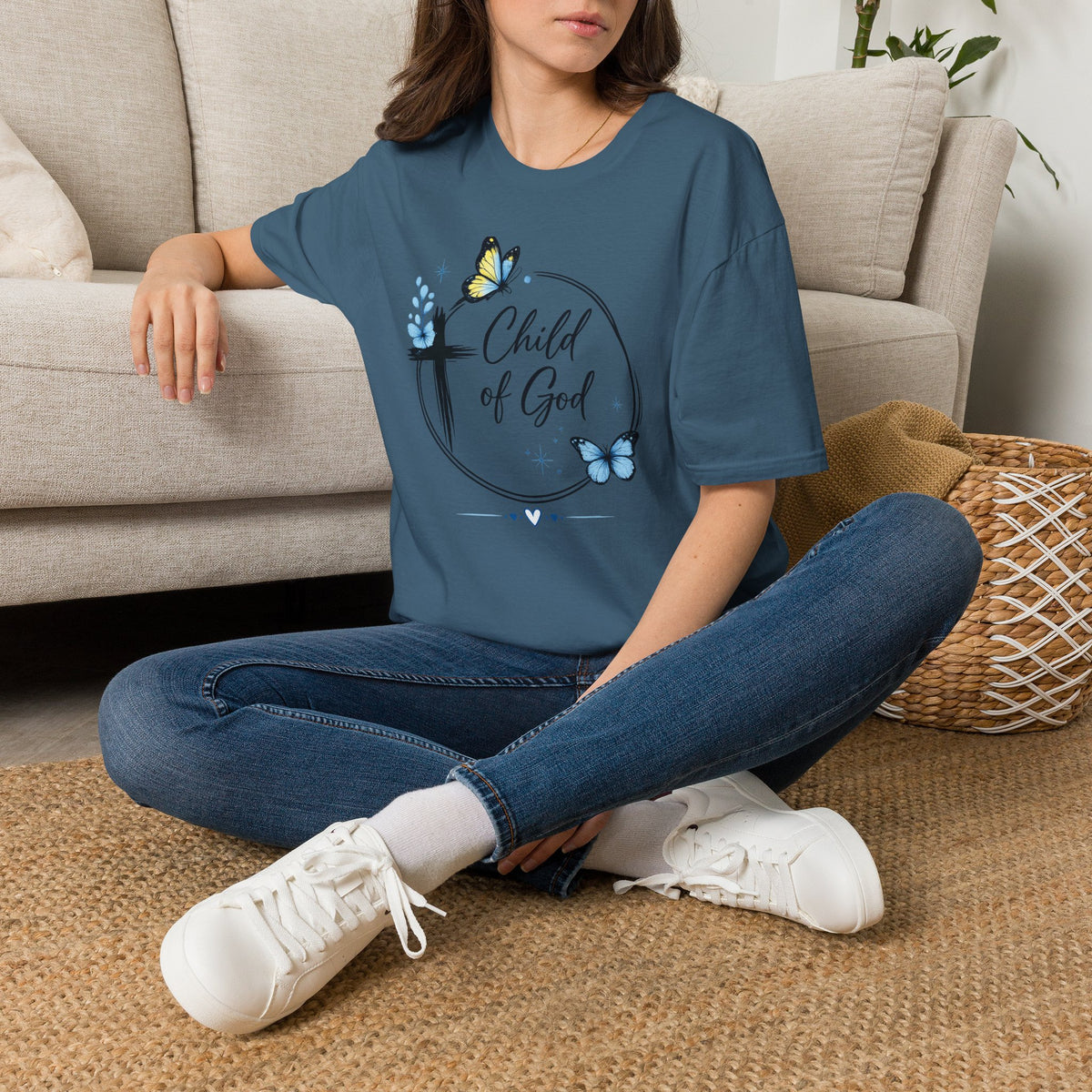 Child of God T-Shirt | Butterfly Cross Faith Christian Tee