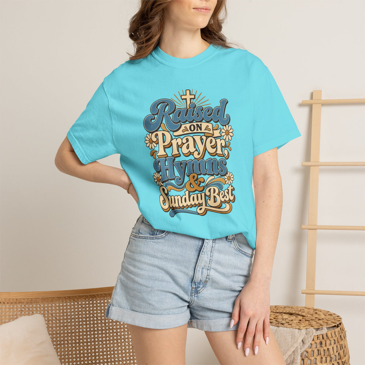 Raised on Prayer, Hymns & Sunday Best Shirt | Christian T-Shirt | Retro Faith Graphic Tee | Church Shirt
