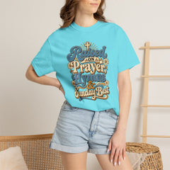 Raised on Prayer, Hymns & Sunday Best Shirt | Christian T-Shirt | Retro Faith Graphic Tee | Church Shirt