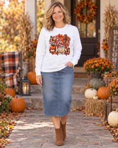Fall in Love With Jesus Long Sleeve Shirt, Christian Fall Shirt, Women’s Autumn Faith Tee, Pumpkin Butterfly Graphic Top