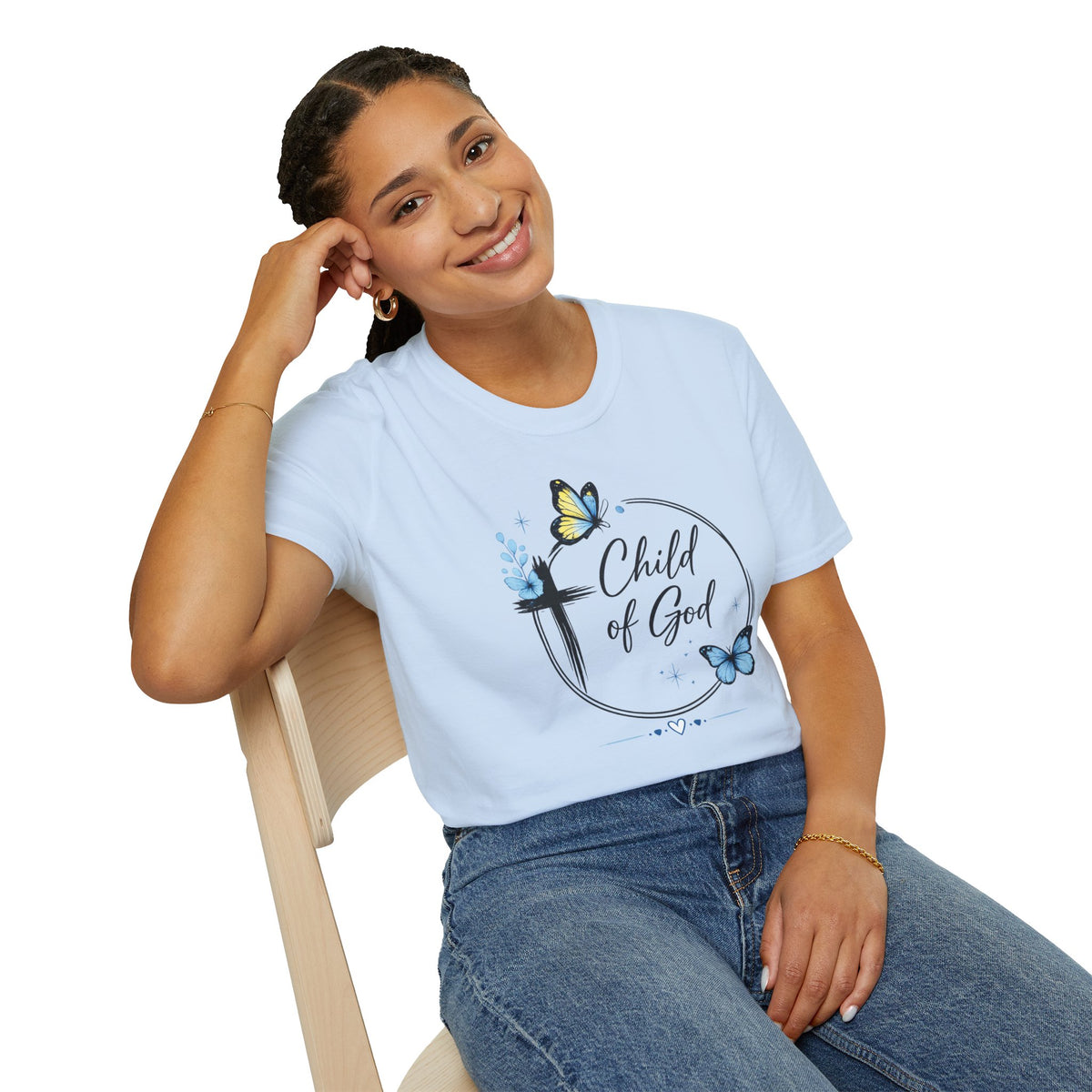 Child of God T-Shirt | Butterfly Cross Faith Christian Tee