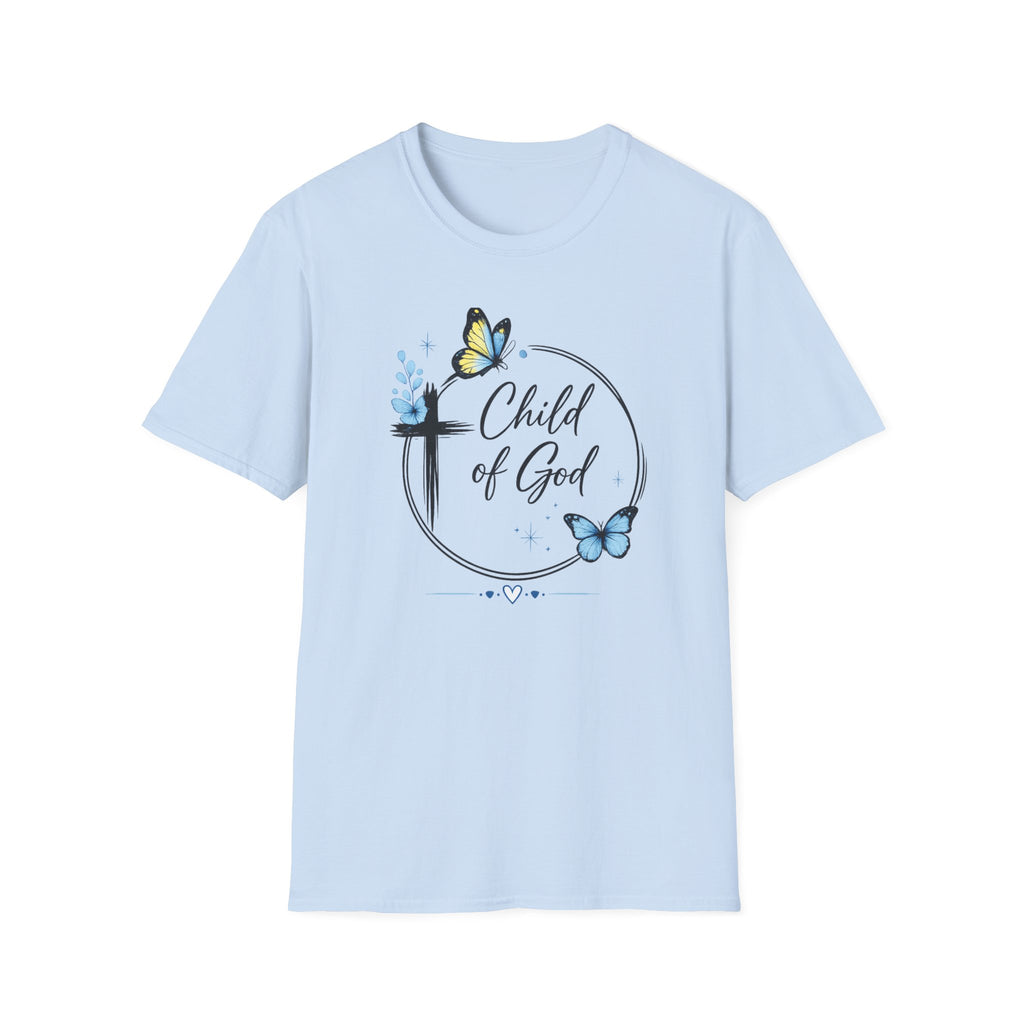 Child of God T-Shirt | Butterfly Cross Faith Christian Tee