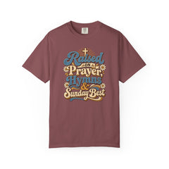 Raised on Prayer, Hymns & Sunday Best Shirt | Christian T-Shirt | Retro Faith Graphic Tee | Church Shirt