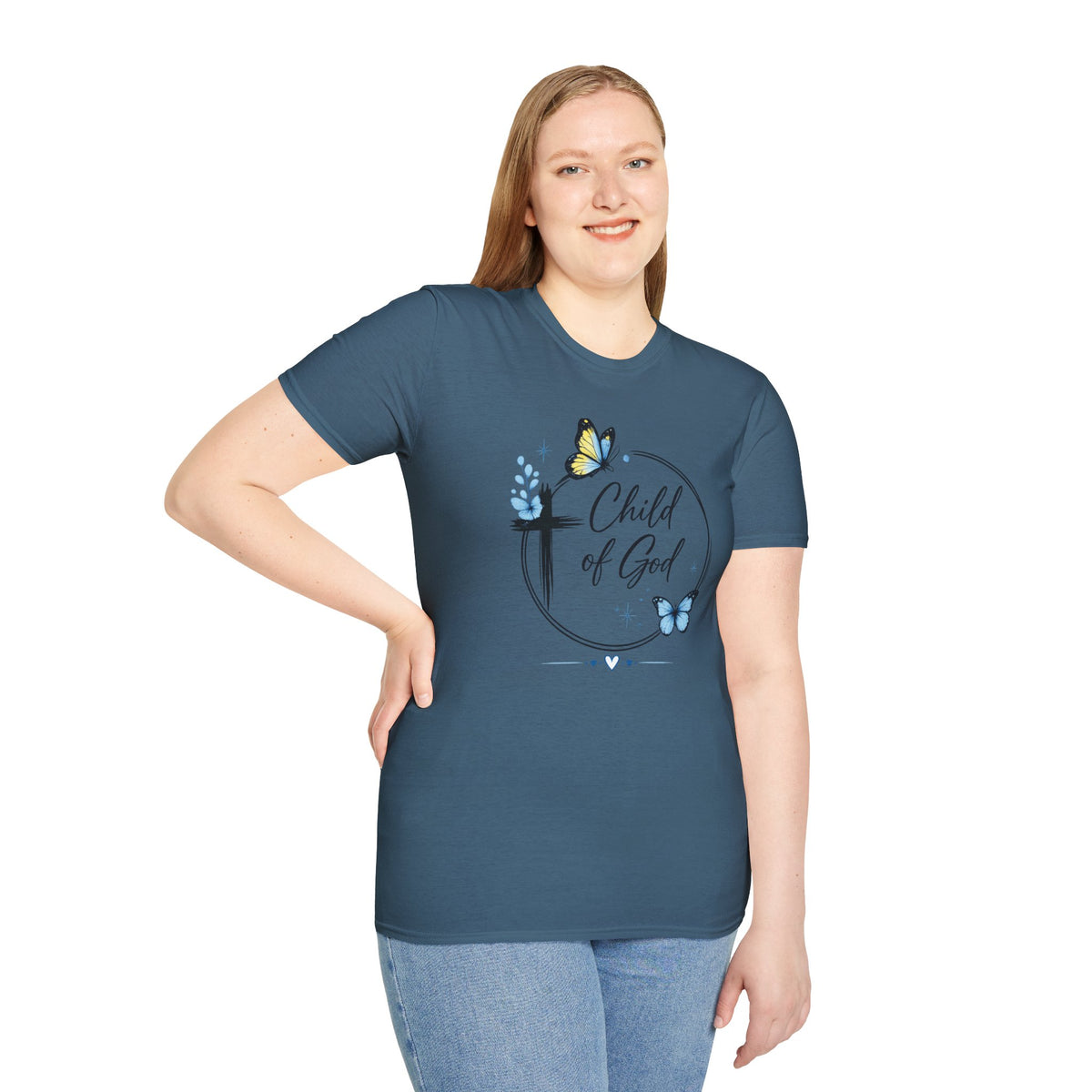 Child of God T-Shirt | Butterfly Cross Faith Christian Tee