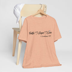 Faith Hope Love Christian T-Shirt | 1 Corinthians 13:13 Bible Verse Tee | Christian Faith Shirt