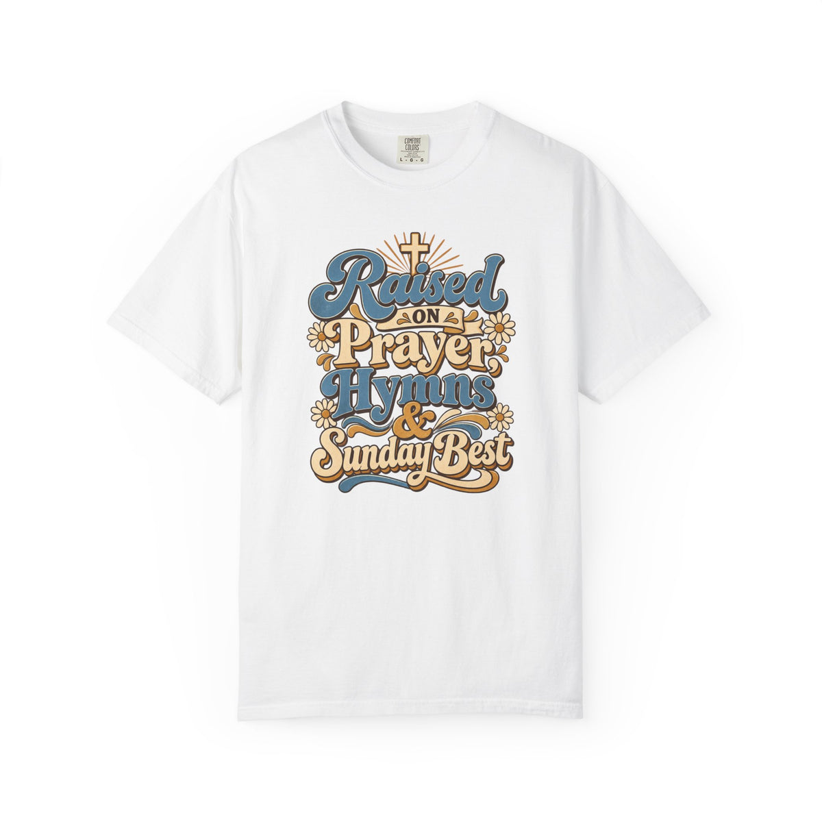 Raised on Prayer, Hymns & Sunday Best Shirt | Christian T-Shirt | Retro Faith Graphic Tee | Church Shirt