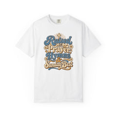 Raised on Prayer, Hymns & Sunday Best Shirt | Christian T-Shirt | Retro Faith Graphic Tee | Church Shirt
