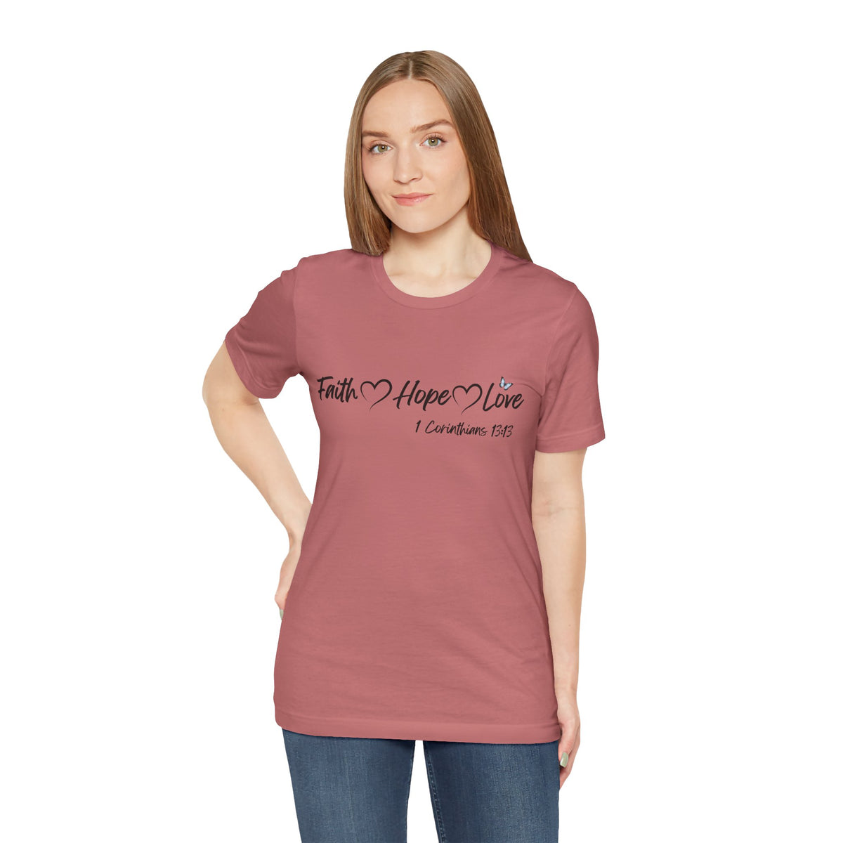 Faith Hope Love Christian T-Shirt | 1 Corinthians 13:13 Bible Verse Tee | Christian Faith Shirt