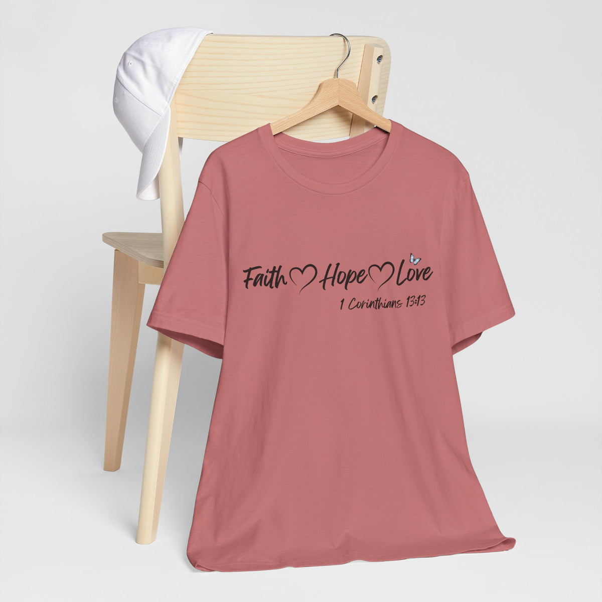 Faith Hope Love Christian T-Shirt | 1 Corinthians 13:13 Bible Verse Tee | Christian Faith Shirt